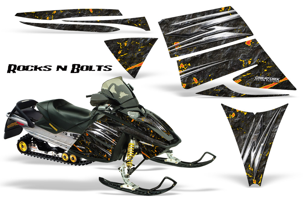 Ski-Doo Rev Graphics Kit Rocks n Bolts Black